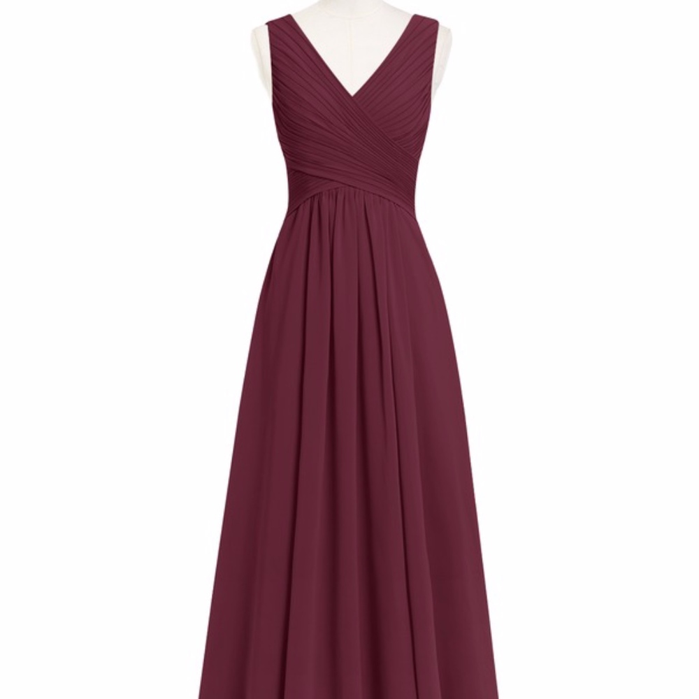 Azazie Cabernet Flora Bridesmaid Dress